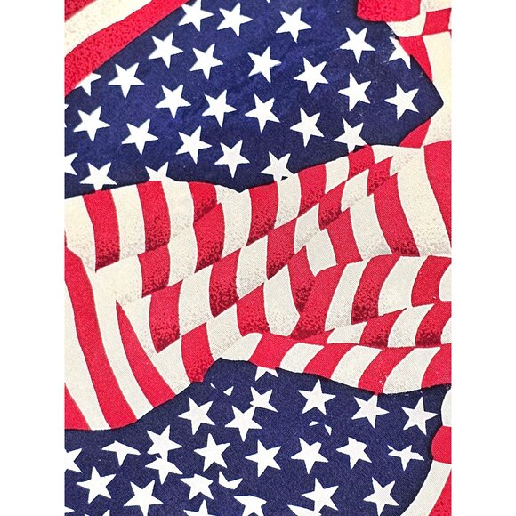 American Flag Silk Tie Star Spangled Banner Design Red White & Blue Patriotic - Picture 3 of 7